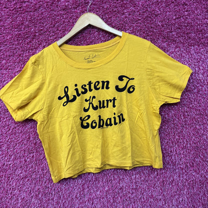Listen to Kurt Gobain Yellow Crop- top Shirt XL