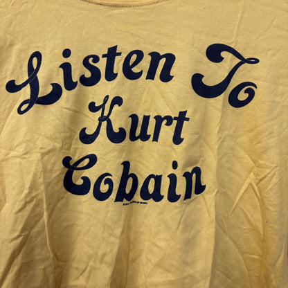 Listen to Kurt Gobain Yellow Crop- top Shirt XL