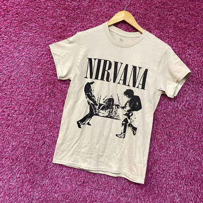 Nirvana Band Silhouette Grunge Band T-Shirt Small