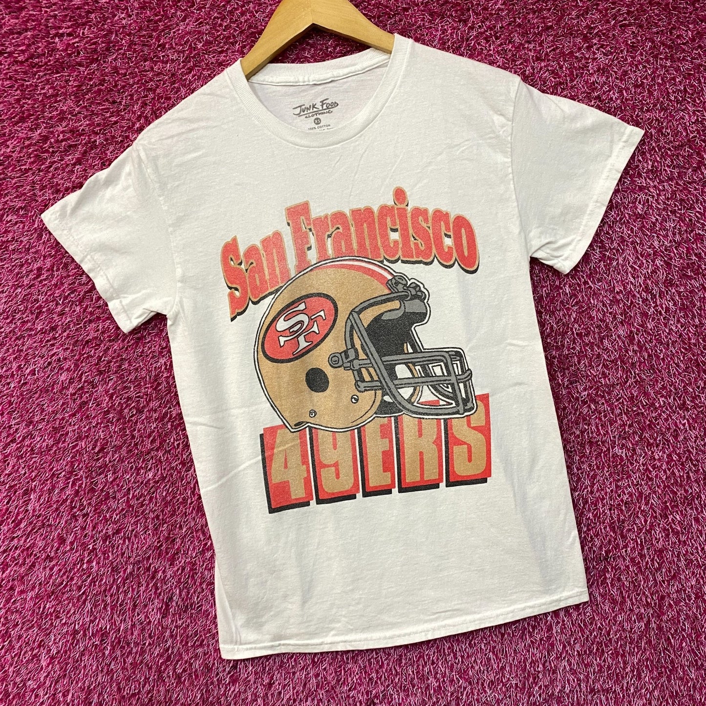 NFL Junk Food San Francisco 49rs White Helmet Logo Tee Extra Small