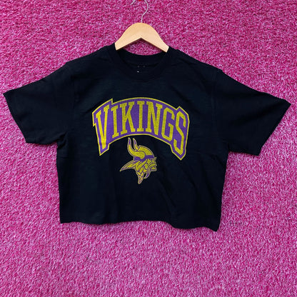 Junk Food Clothing Minnesota Vikings Women's Mock Neck Crop Tee Small