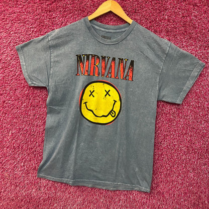 Nirvana Nevermind Smiley Logo Grunge T-Shirt Large