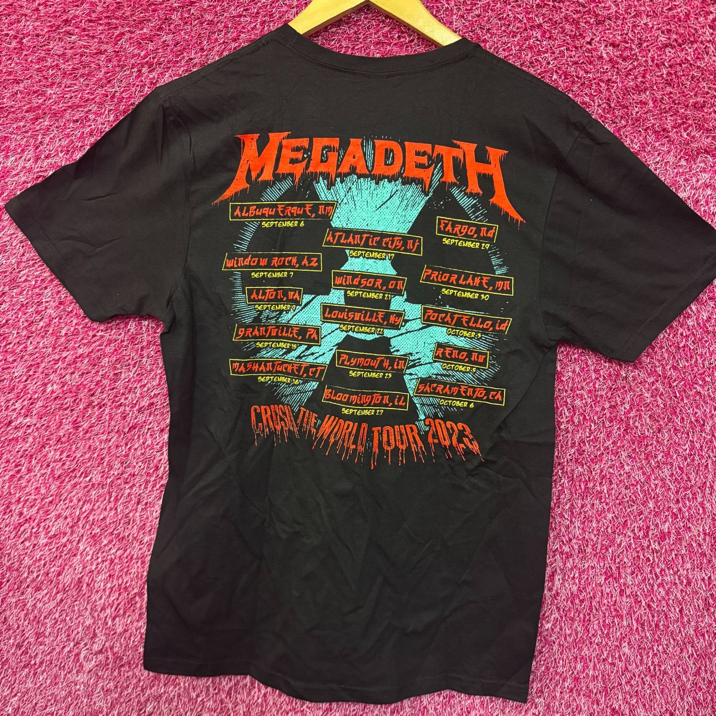Megadeth Killing Time Crush the World Tour Metal Band Tee M