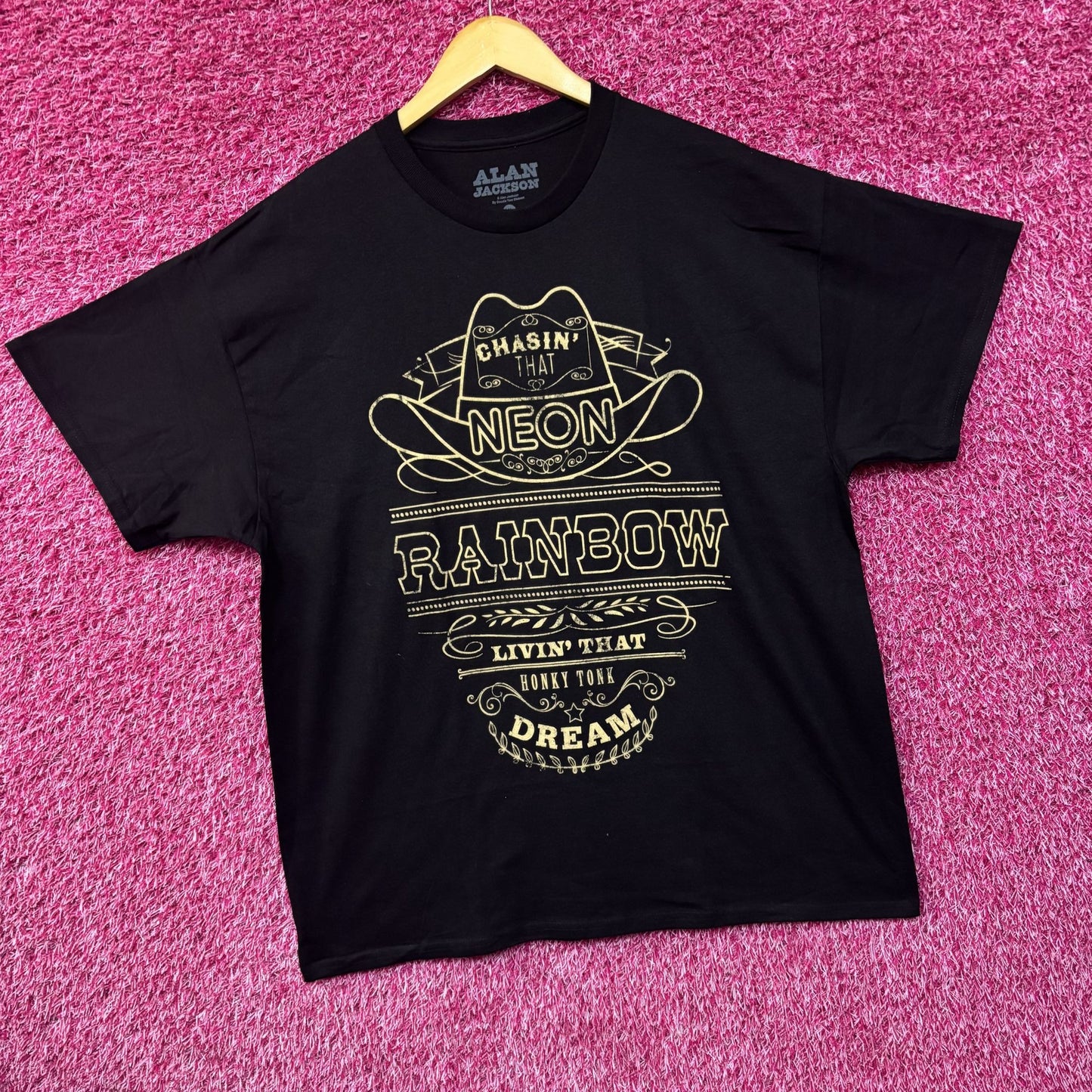 Alan Jackson Chasin' That Neon Rainbow Black T-Shirt XL
