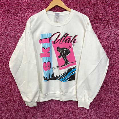San Segal Vintage Utah Collegiate Extreme Ski Sweatshirt Medium