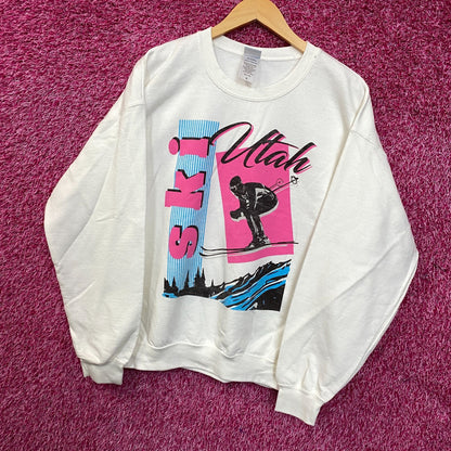 San Segal Vintage Utah Collegiate Extreme Ski Sweatshirt Medium