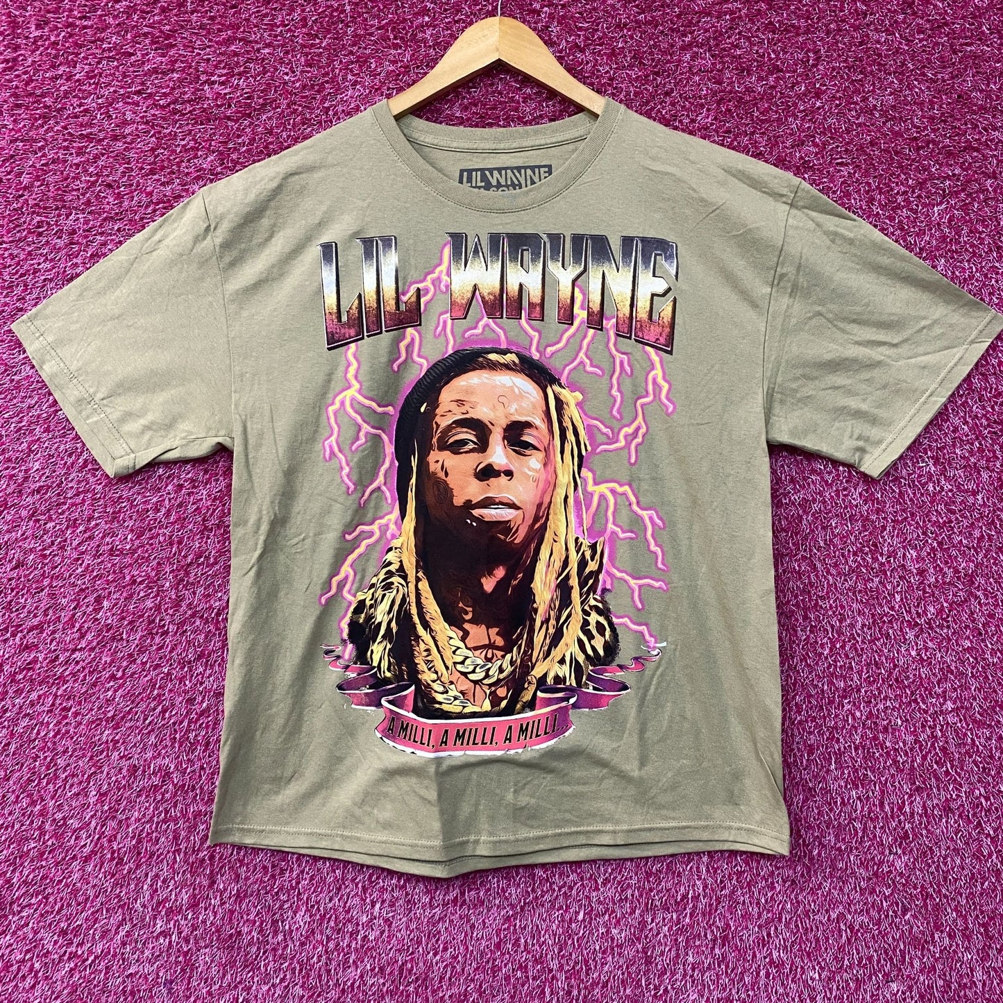 Lil Wayne Tha Carter III A Milli Graphic Design Tan T-Shirt XL