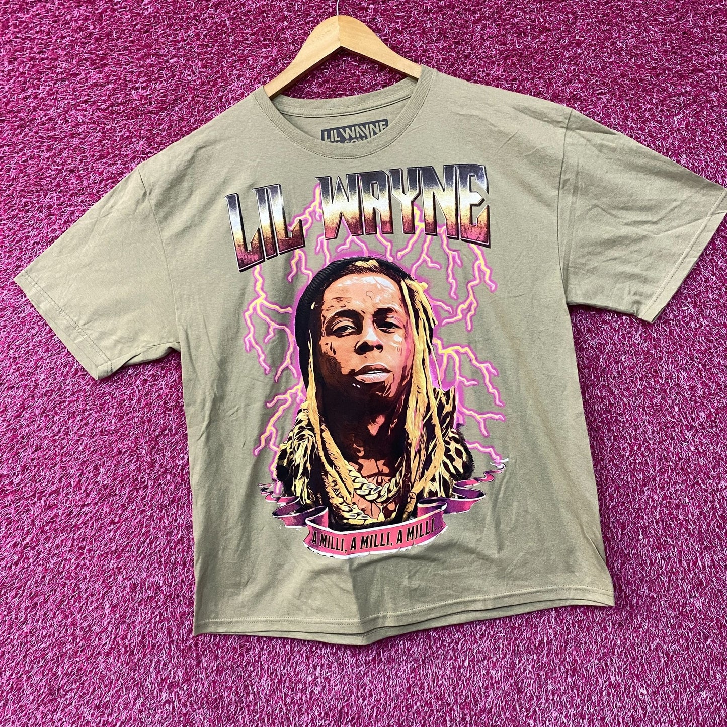 Lil Wayne Tha Carter III A Milli Graphic Design Tan T-Shirt XL