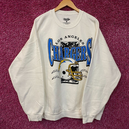 Junk Food Clothing NFL Los Angeles Chargers Helmet Logo Flea Market Crew Fleece 2XL