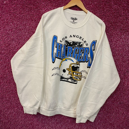 Junk Food Clothing NFL Los Angeles Chargers Helmet Logo Flea Market Crew Fleece 2XL