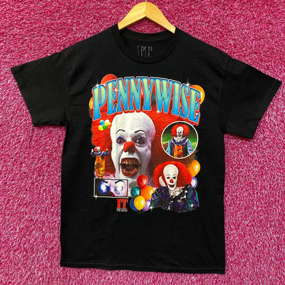 IT Pennywise The Dancing Clown Collage Horror Movie T-Shirt Medium