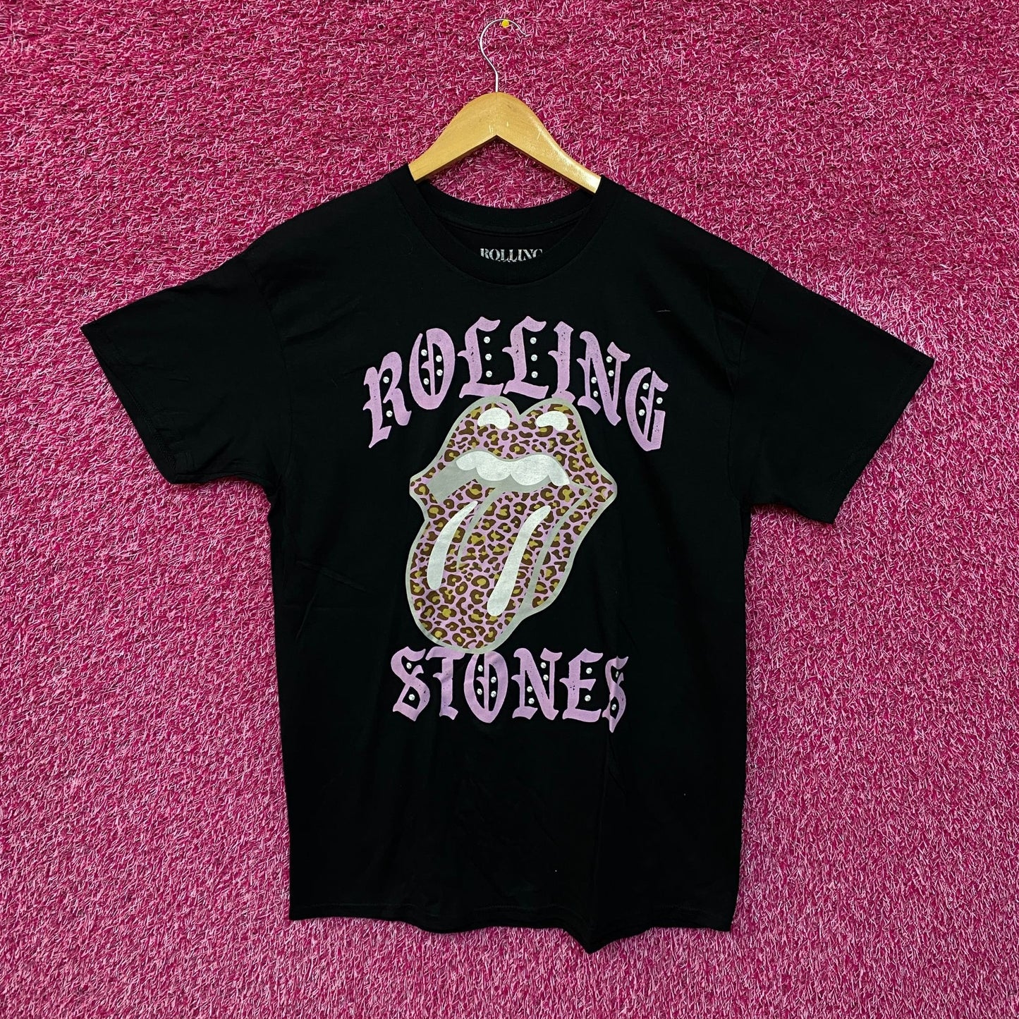 The Rolling Stone Cheeta Print Logo Tshirt size Large
