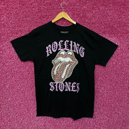The Rolling Stone Cheeta Print Logo Tshirt size Large