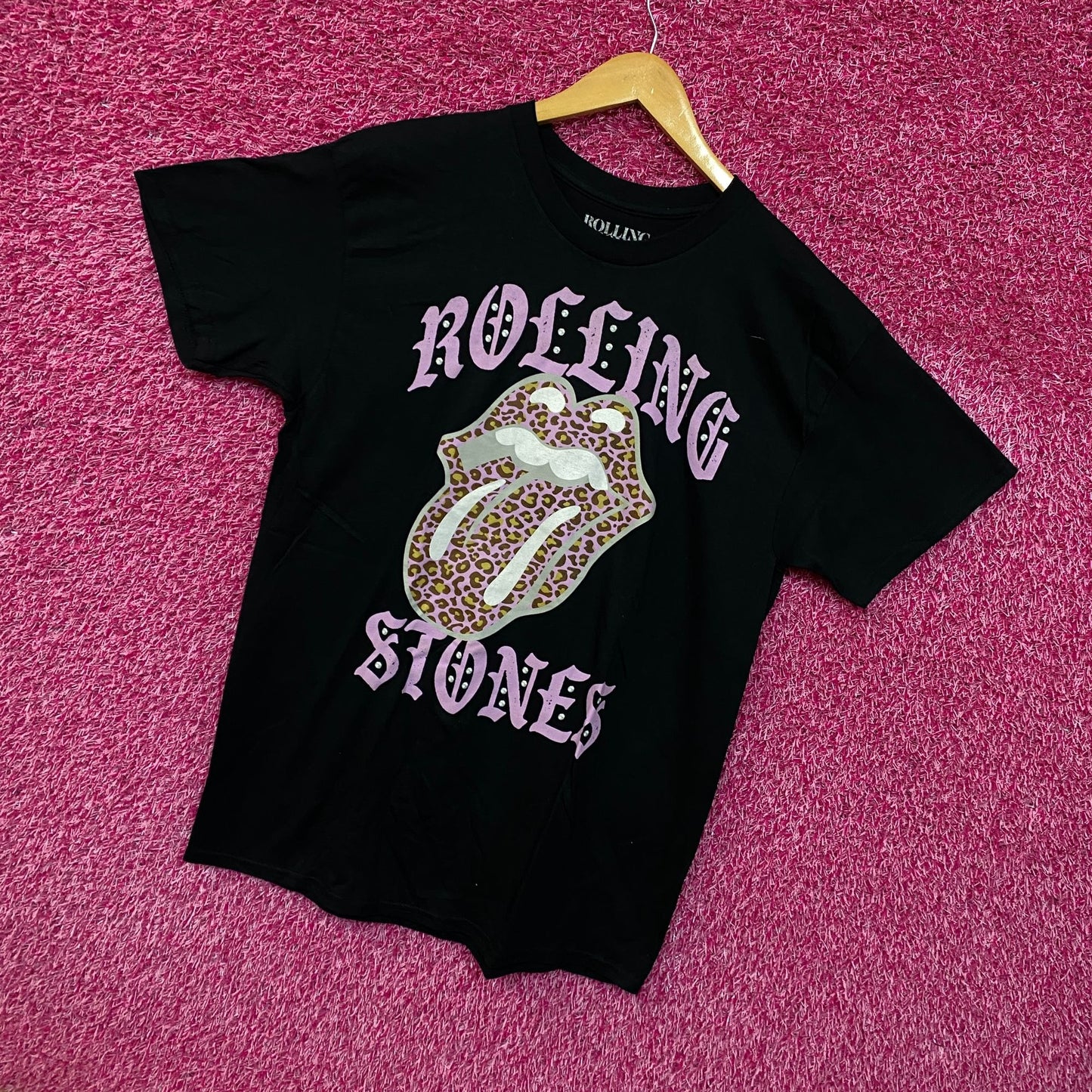The Rolling Stone Cheeta Print Logo Tshirt size Large