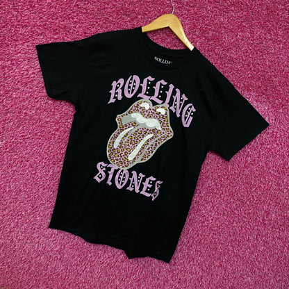 The Rolling Stone Cheeta Print Logo Tshirt size Large