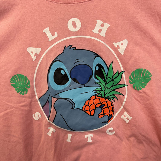 Stitch Aloha Hawaiian Pineapple Disney Movie Crop Top L