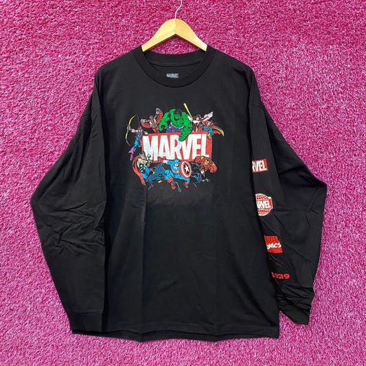 Marvel Avengers Characters Marvel Logo Long Sleeve T-Shirt XL