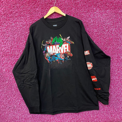 Marvel Avengers Characters Marvel Logo Long Sleeve T-Shirt XL
