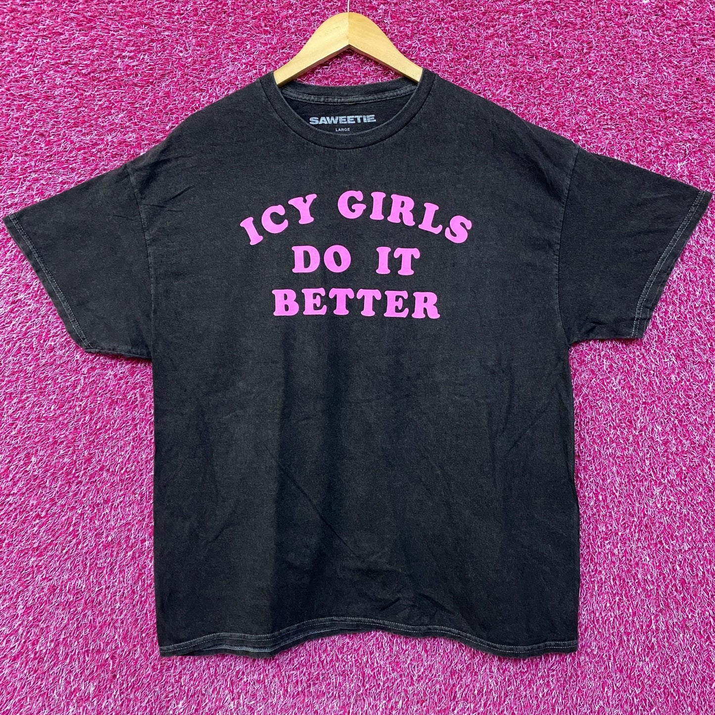 Saweetie Icy Girls Dit It Better Mineral Wash T-Shirt Large