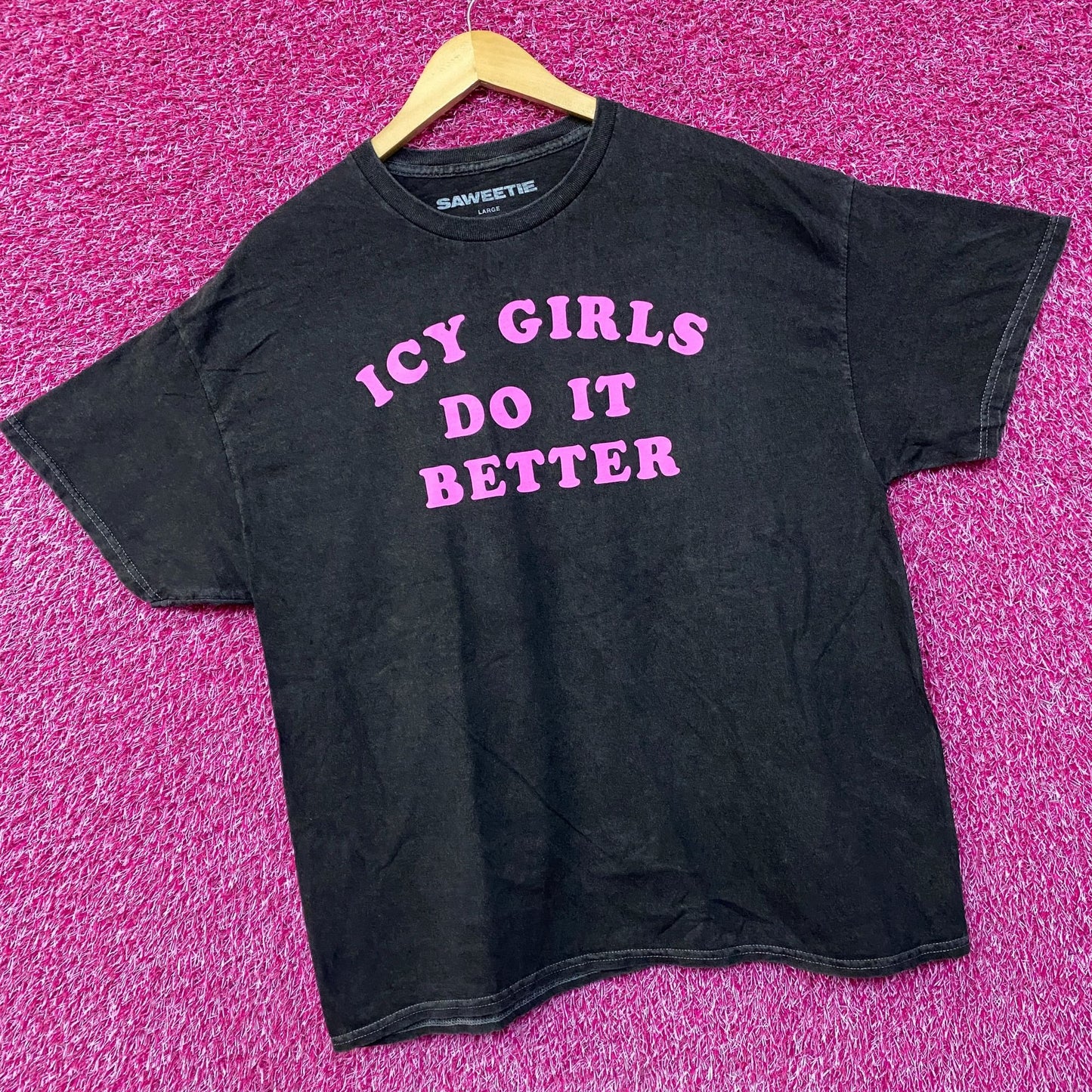 Saweetie Icy Girls Dit It Better Mineral Wash T-Shirt Large