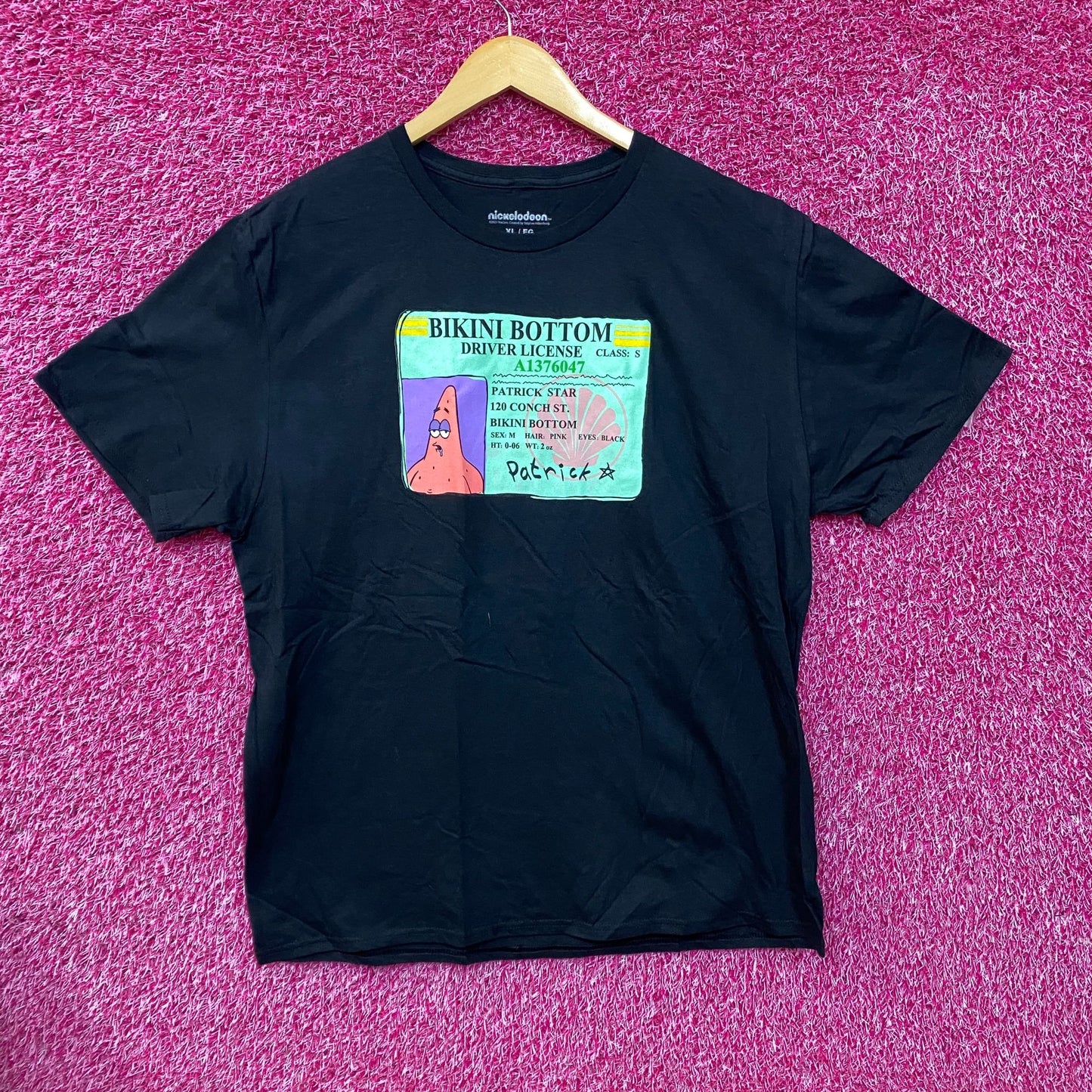 Nickeldeon SpongeBob SquarePants Bikini Bottom Driver License Patrick Star T-Shirt XL