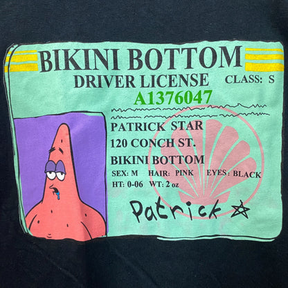 Nickeldeon SpongeBob SquarePants Bikini Bottom Driver License Patrick Star T-Shirt XL