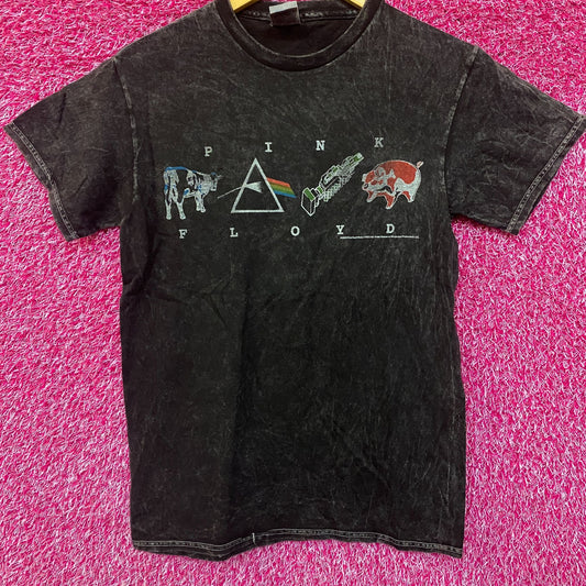 Pink Floyd Mineral Wash Logos Rock Tshirt size Small