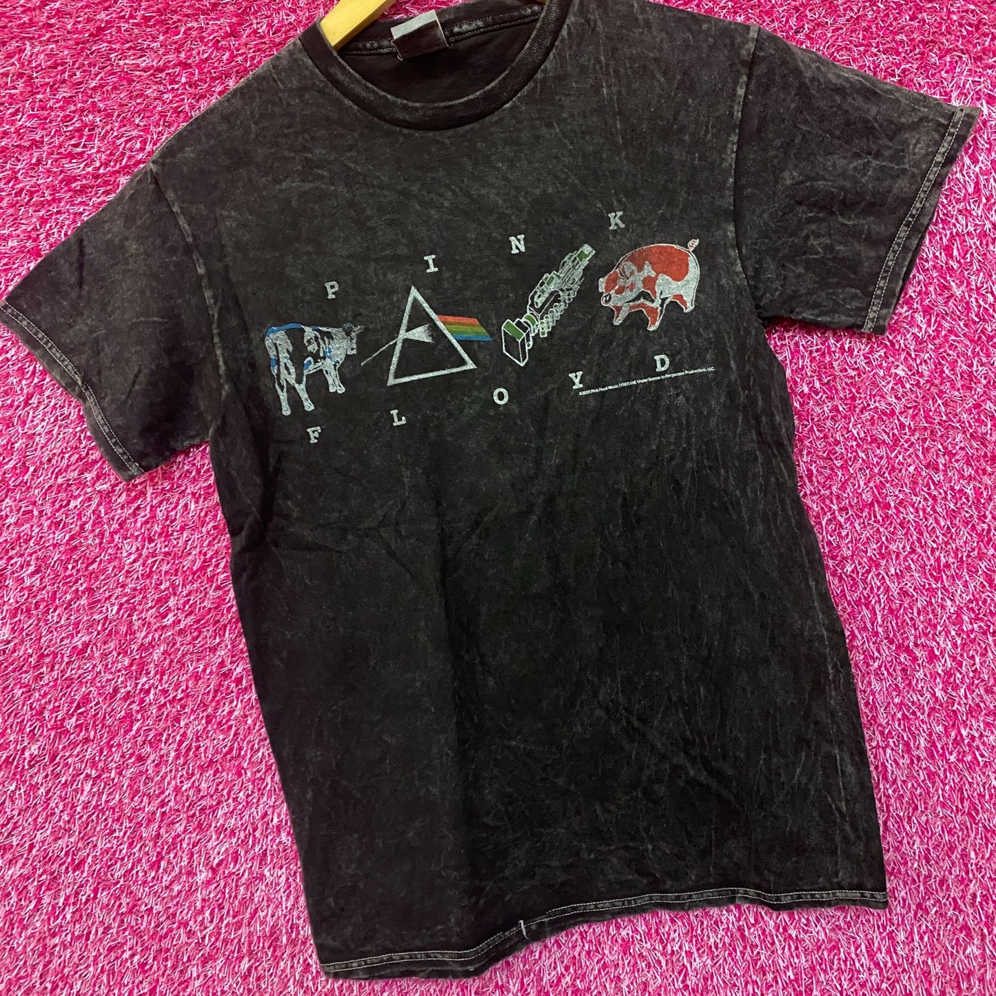 Pink Floyd Mineral Wash Logos Rock Tshirt size Small
