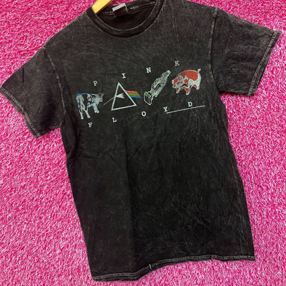 Pink Floyd Mineral Wash Logos Rock Tshirt size Small