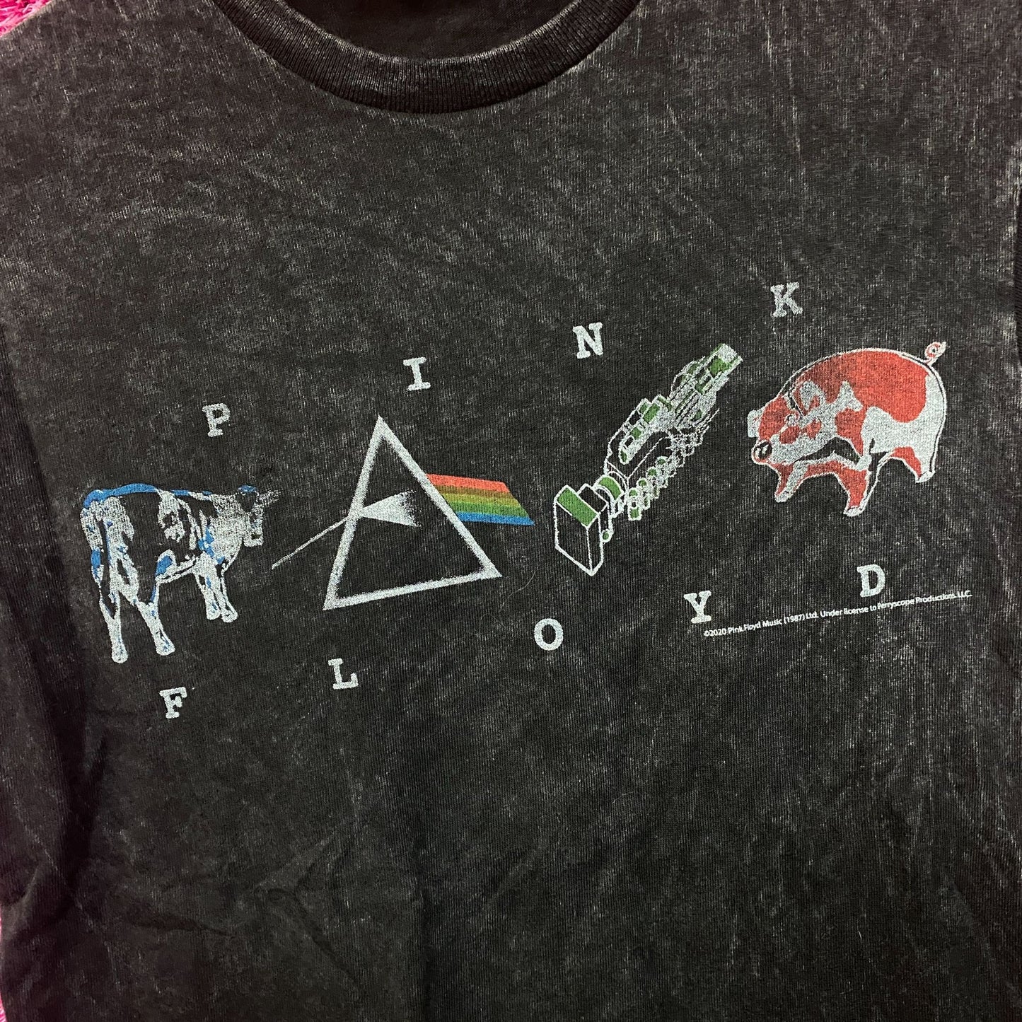 Pink Floyd Mineral Wash Logos Rock Tshirt size Small
