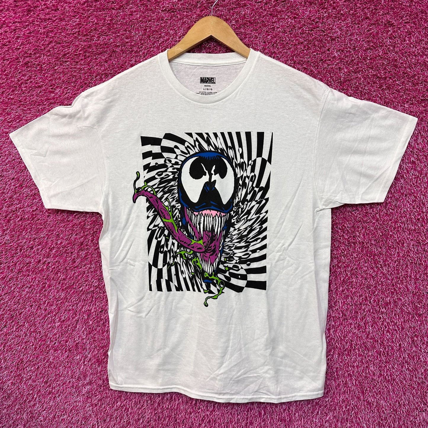 Venom Hypnotic Checkered the Alien Symbiote Marvel Tee L