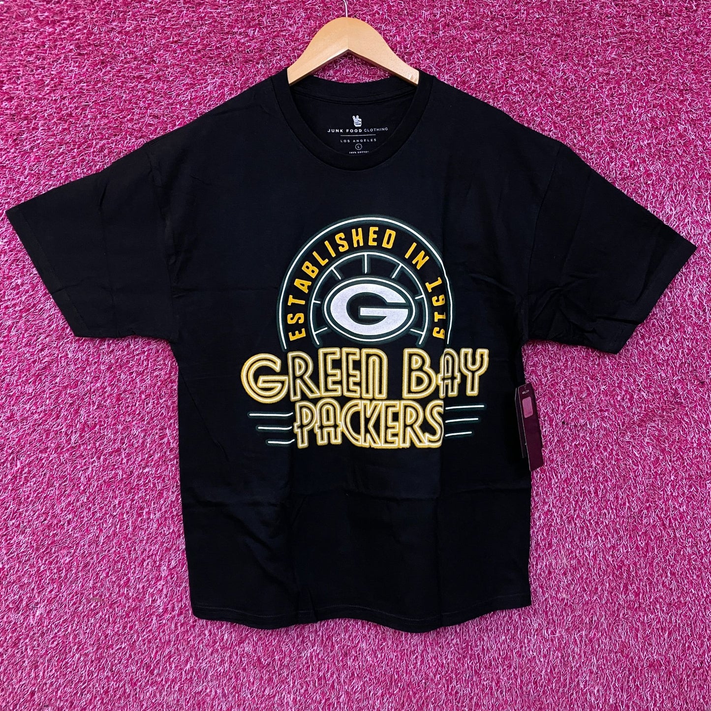 Junk Food NFL Green Bay Packer Established In 1919 Graphic T-Shirt Large