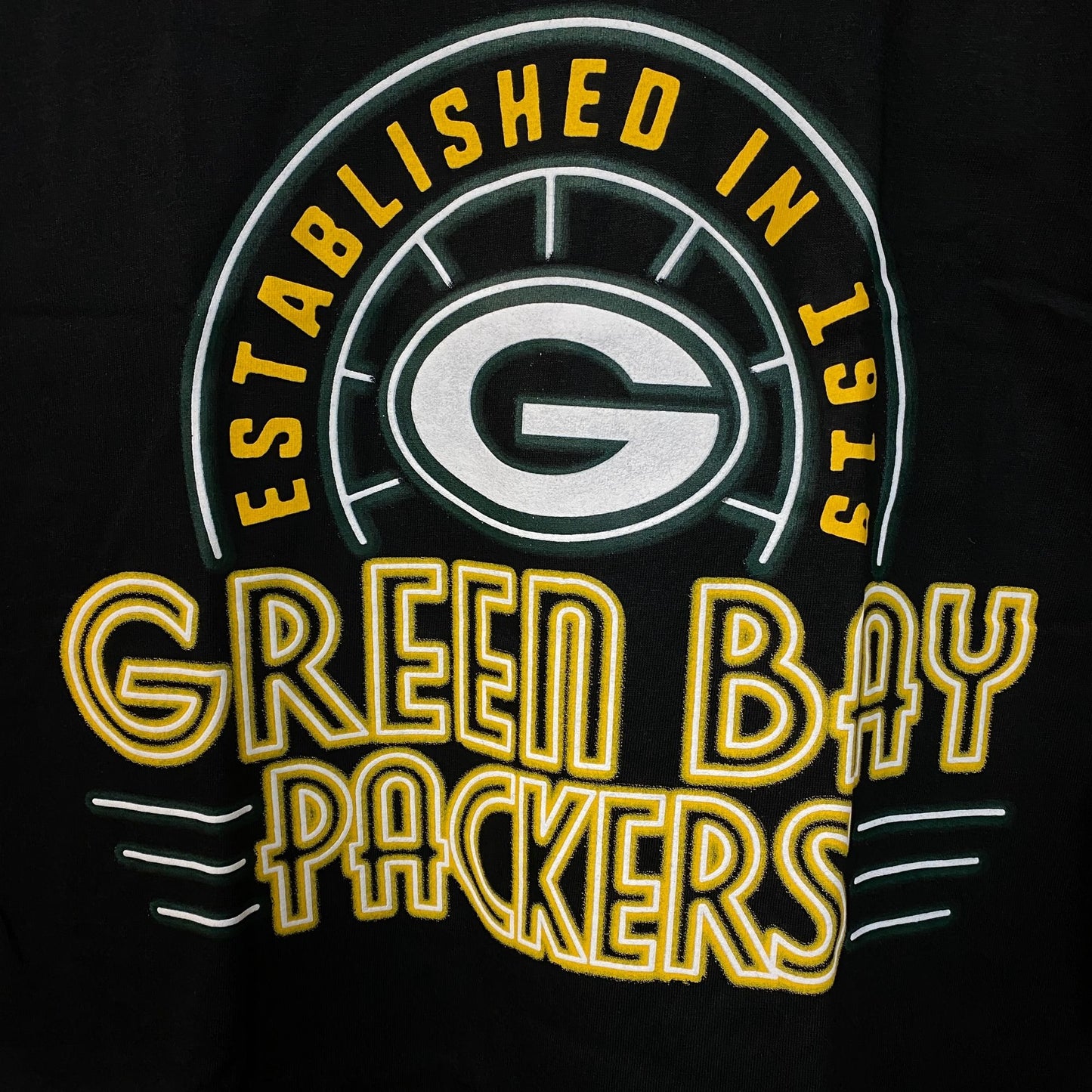 Junk Food NFL Green Bay Packer Established In 1919 Graphic T-Shirt Large