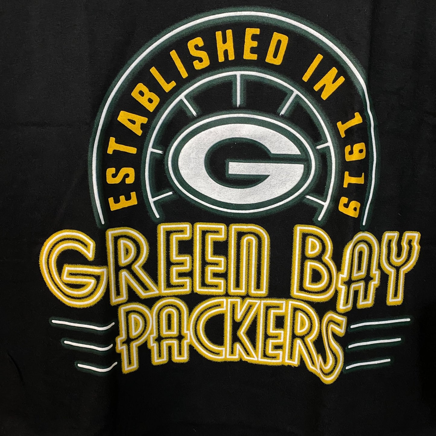 Junk Food NFL Green Bay Packer Established In 1919 Graphic T-Shirt Large