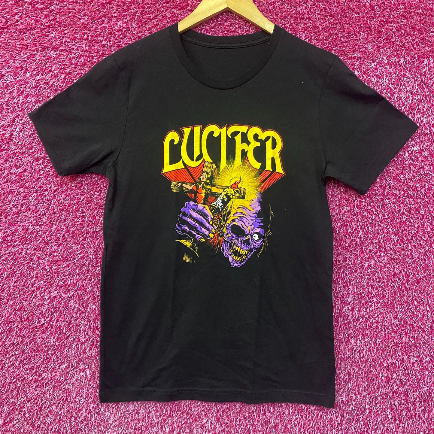 Lucifer Crucifix I Burn For You T-Shirt medium