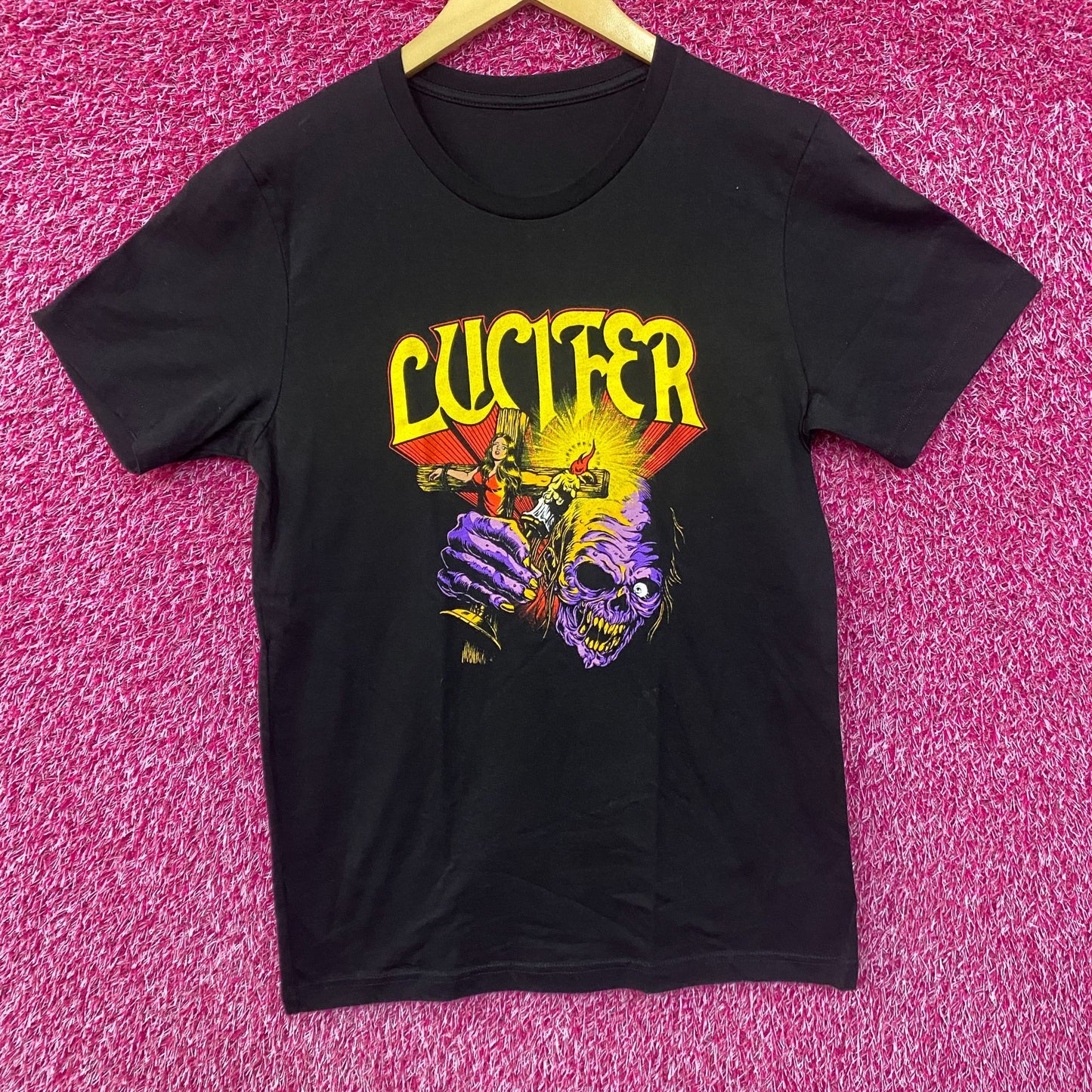 Lucifer Crucifix I Burn For You T-Shirt medium