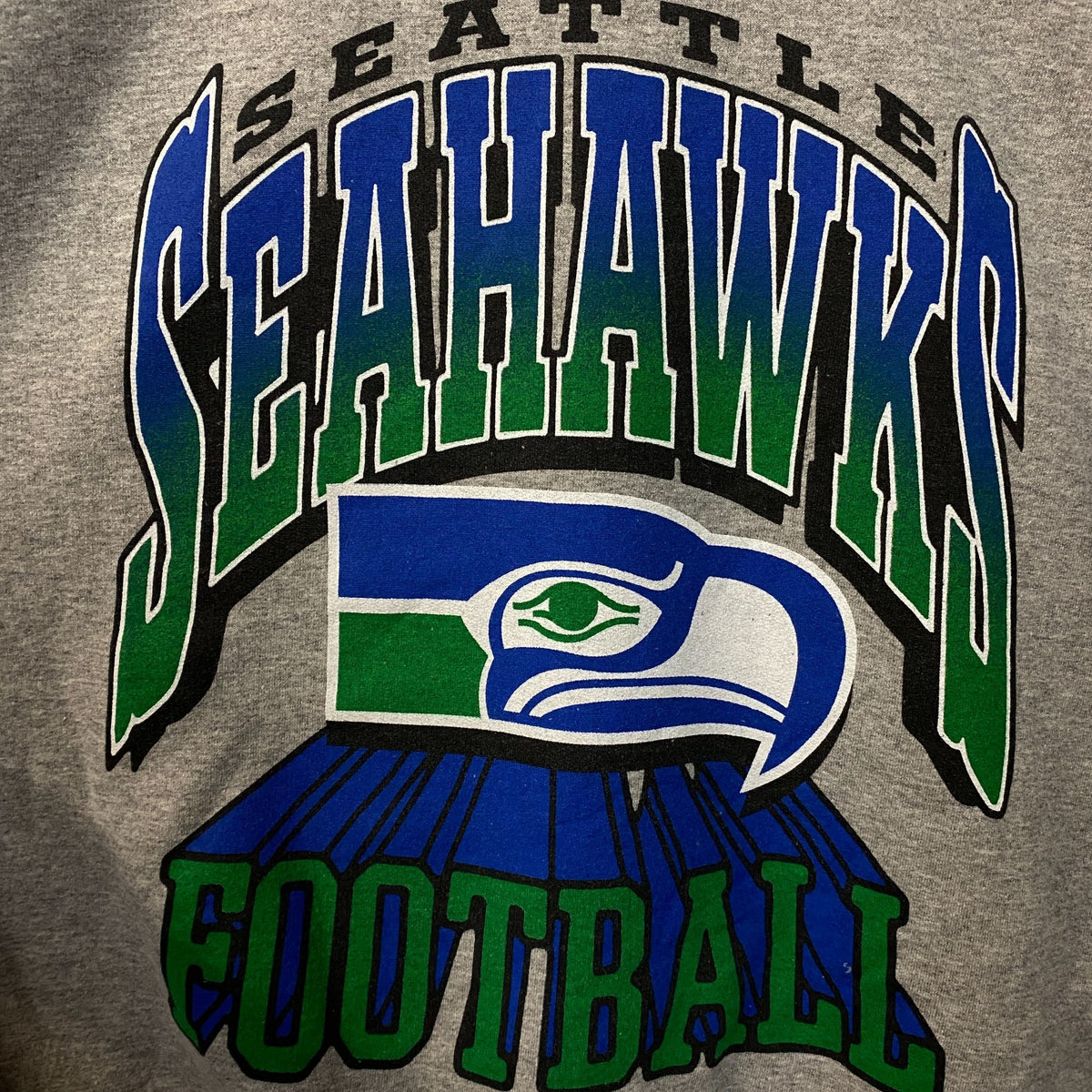 Junk Food Clothing Seattle Seahawks Heather Gray Crewneck Pullover Sweatshirt Medium
