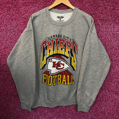 Junk Food Clothing Kansas City Chiefs Heathered Gray Crewneck Pullover Sweatshirt Medium