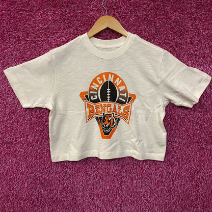 Junk Food Clothing Women's NFL Cincinnati Bengals Mock Neck Crop Tee XS