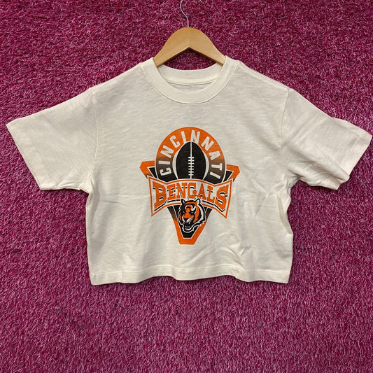 Junk Food Clothing Women's NFL Cincinnati Bengals Mock Neck Crop Tee XS
