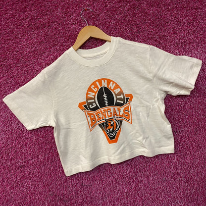 Junk Food Clothing Women's NFL Cincinnati Bengals Mock Neck Crop Tee XS