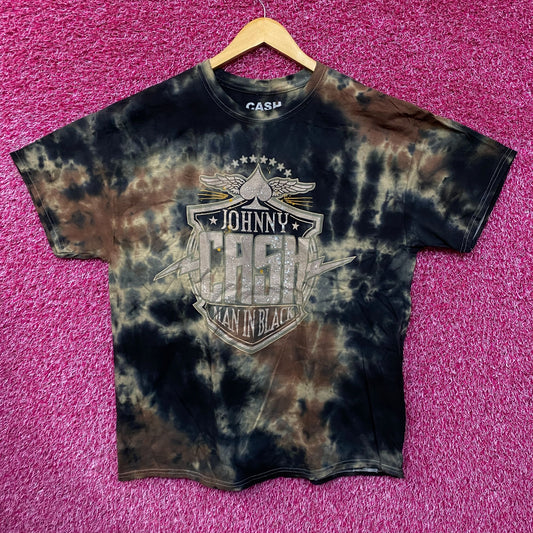 Johnny Cash Man In Black Camo tie dye Tshirt size Extra Large