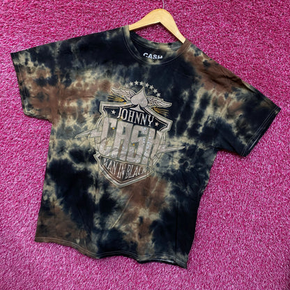 Johnny Cash Man In Black Camo tie dye Tshirt size Extra Large