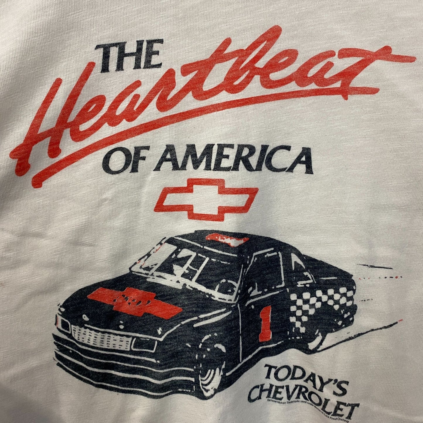 Junk Food Clothing Chevrolet "Heartbeat of America" Mock Neck Crop T-Shirt Medium