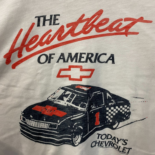 Junk Food Clothing Chevrolet "Heartbeat of America" Mock Neck Crop T-Shirt Medium