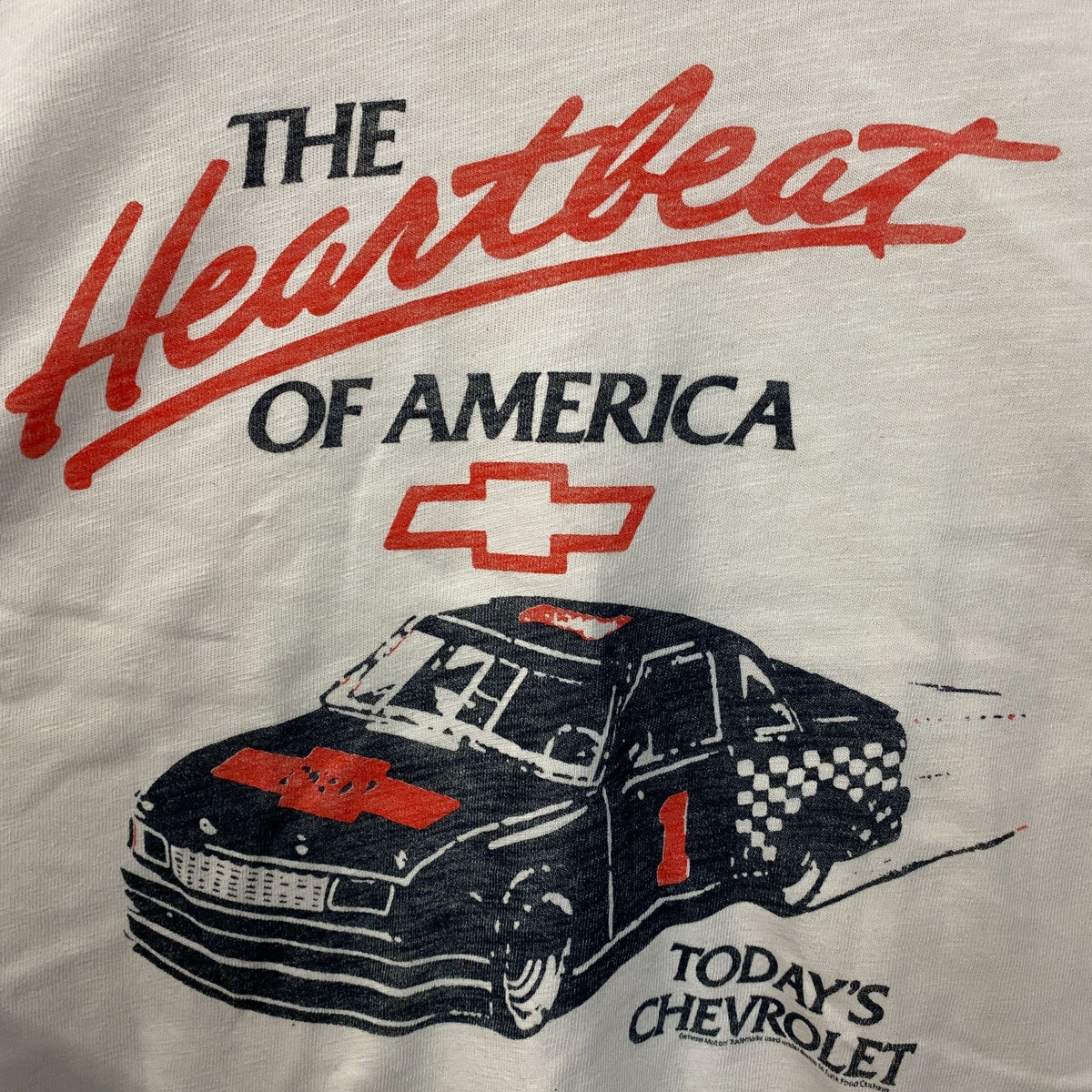 Junk Food Clothing Chevrolet "Heartbeat of America" Mock Neck Crop T-Shirt Medium