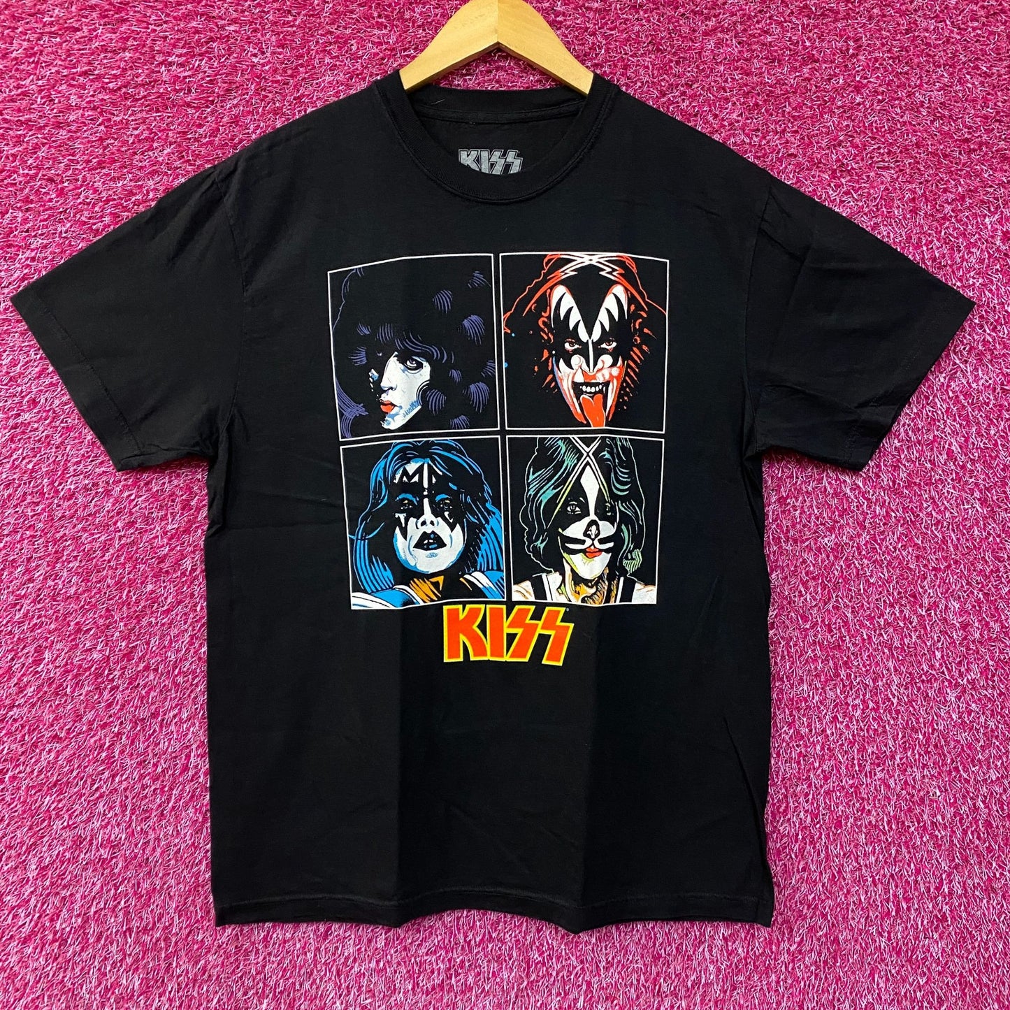 Kiss Unmasked Album Art T-Shirt Glam Rock T-Shirt Large