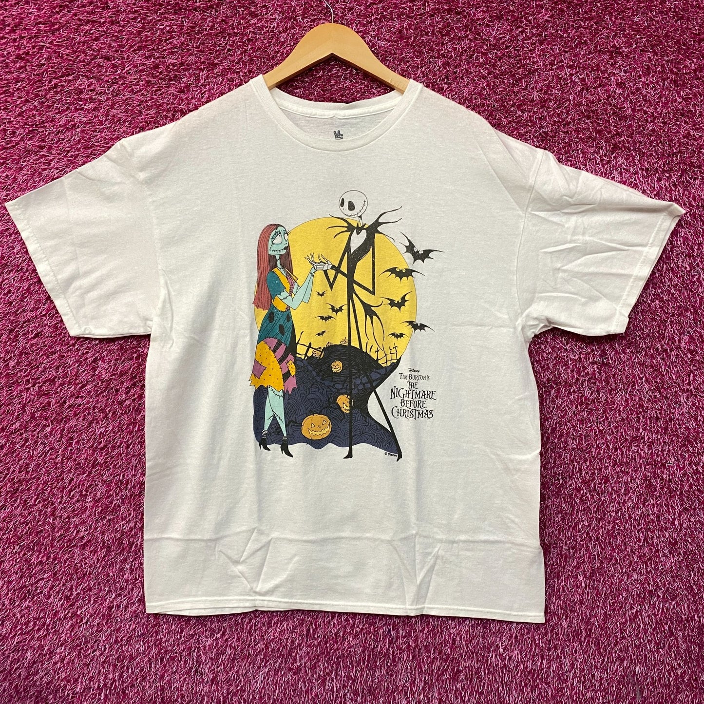 The Nightmare Before Christmas Jack and Sally T-Shirt Size Large