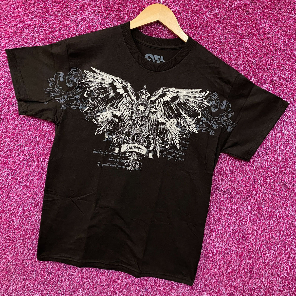 Y2K Style Cross and Snake Filigree Tshirt size Medium