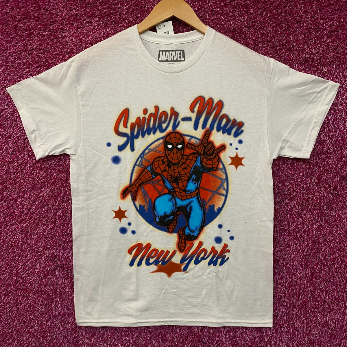 Marvel Spider-Man New York Retro Graphic T-Shirt Medium